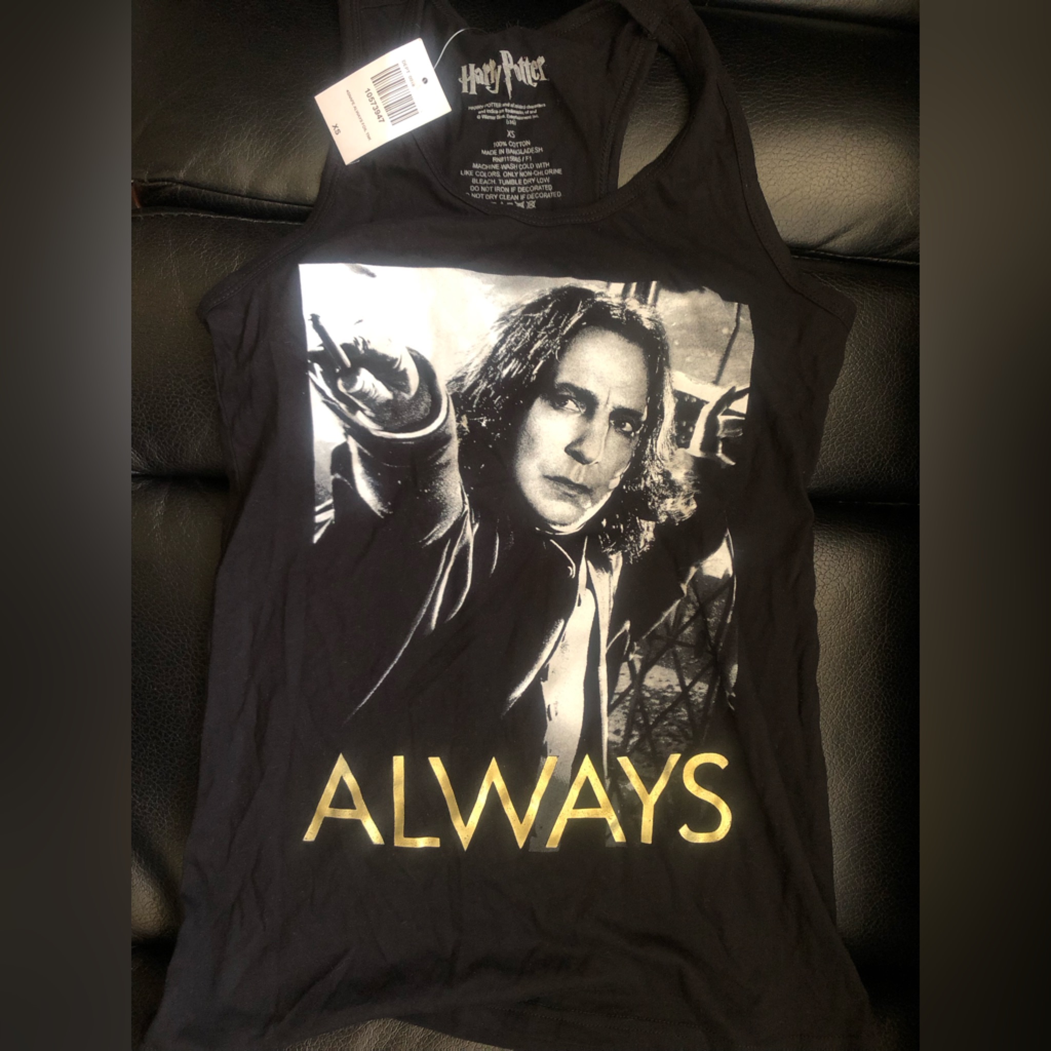 Harry Potter Snape Always Black Gold Tank Nwt ! Xs Severus Snape Slytherin Wand